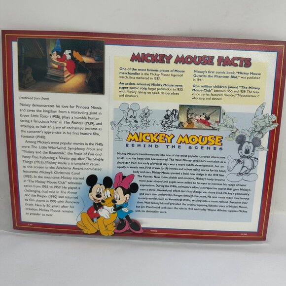 Willabee & Ward Mickey Mouse Sorcerer 1940 Embroidered Patch & Collectible Card - Picture 4 of 4